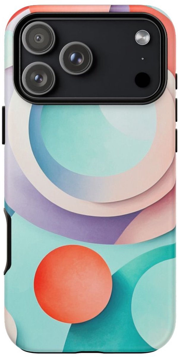 3D Pastel Cirkels Abstract Design – Telefoonhoesje Geschikt voor iPhone 17 Pro Max