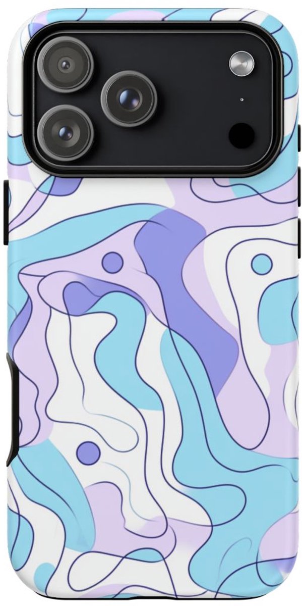 Abstract Blauw-Paars Lijnpatroon – Telefoonhoesje Geschikt voor iPhone 17 Pro Max