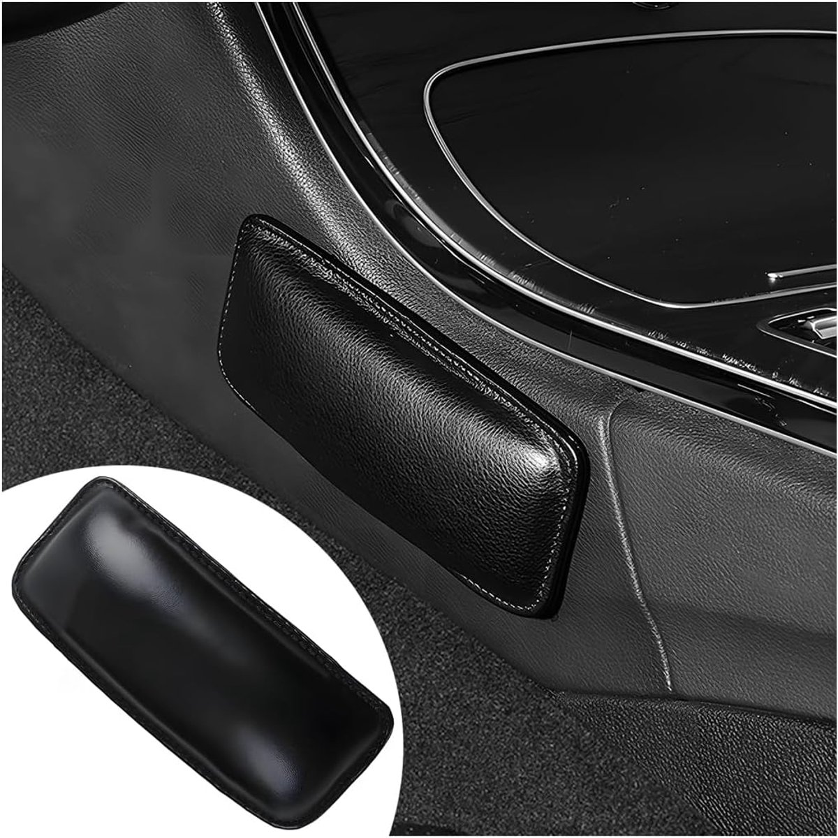 Image of 2 stuks autodeur armleuningskussen - universele kniekussen voor middenconsole - zacht kussen voor auto - auto bestuurder zijconsole kniesteunpad - lederen zachte deurarmleuning