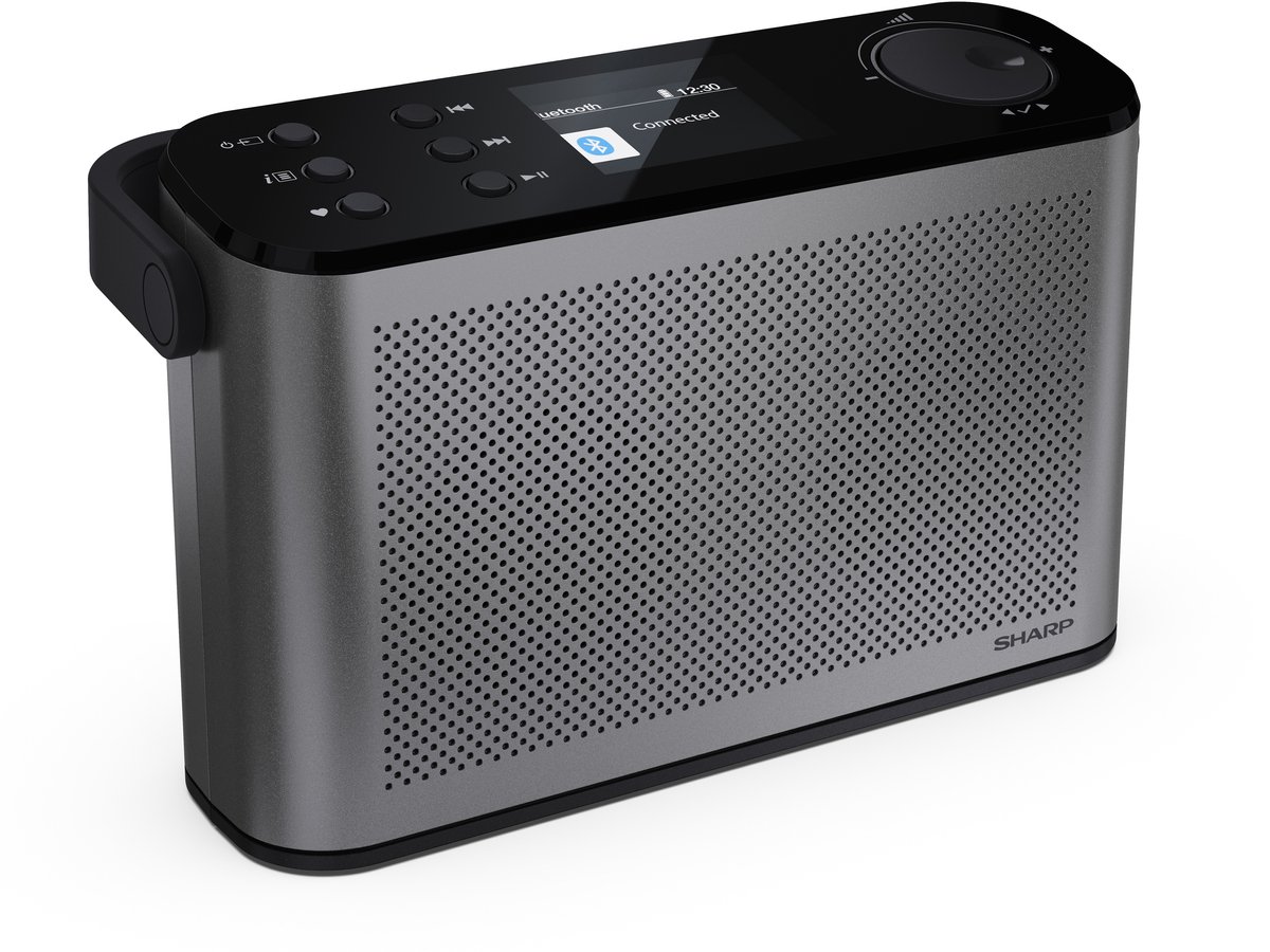 Sharp DR-P540(GY) Osaka Stereo portable DAB+ en FM radio met bluetooth - storm grijs
