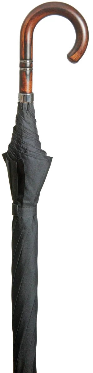 Gastrock Paraplu – Acaciahout handvat – 108 cm doorsnee – Lengte 92 cm – Haak handvat – Doek van Polyester – 8 baleinen – Zwart