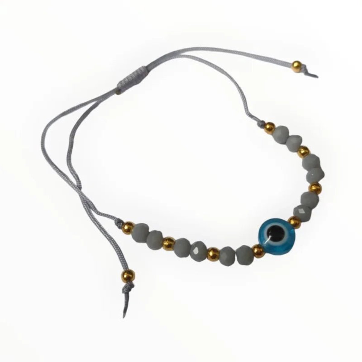 Aramat Jewels | Armbanden | Verstelbare touw armbandje boze oog | Lila | |2mm | Metaal | Kinderen, Volwassenen | Verkleurd niet