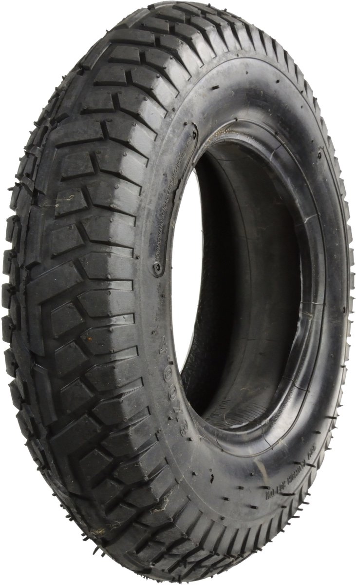 GARRONDA - Banden Set 4.80/4.00-8 met Binnenband Kruiwagenband Vervangband Kruiwagen Bolderkar Autoventiel 6PR Rubber Ø 400 mm voor Tuinwagen Erf Bouwplaats GD-0164, Zwart