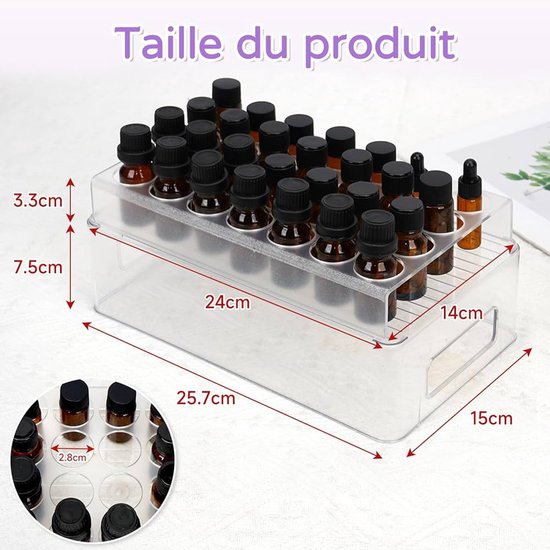 Gracelaza Opbergdoos van hout voor etherische olie, aromatherapie, houten doos voor 64 flessen, ideale organizer voor reizen en presentatie, gratis cadeau inbegrepen