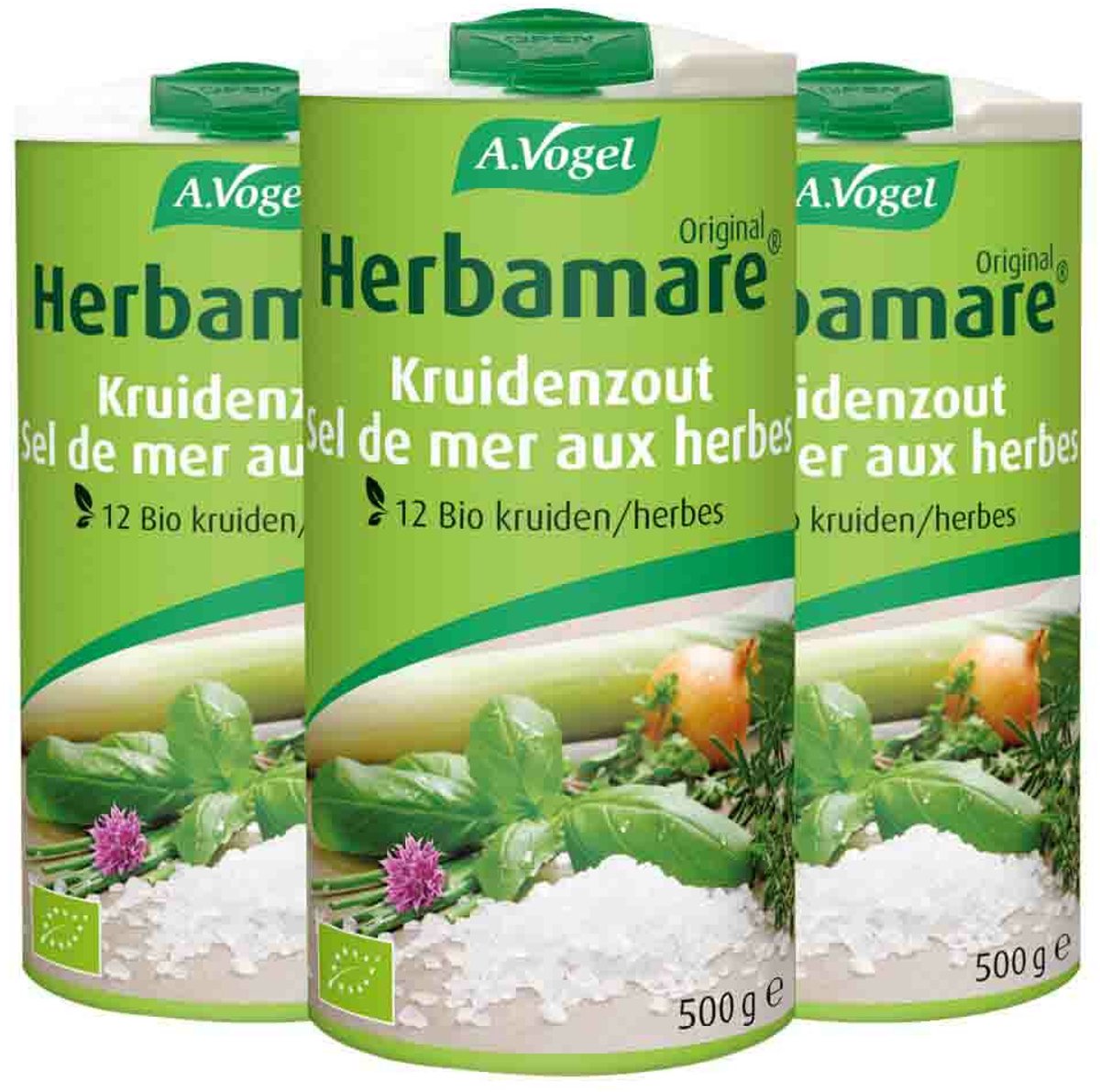 A.Vogel Herbamare Kruidenzout Biologisch - 3 x 500 gr - Voordeelverpakking