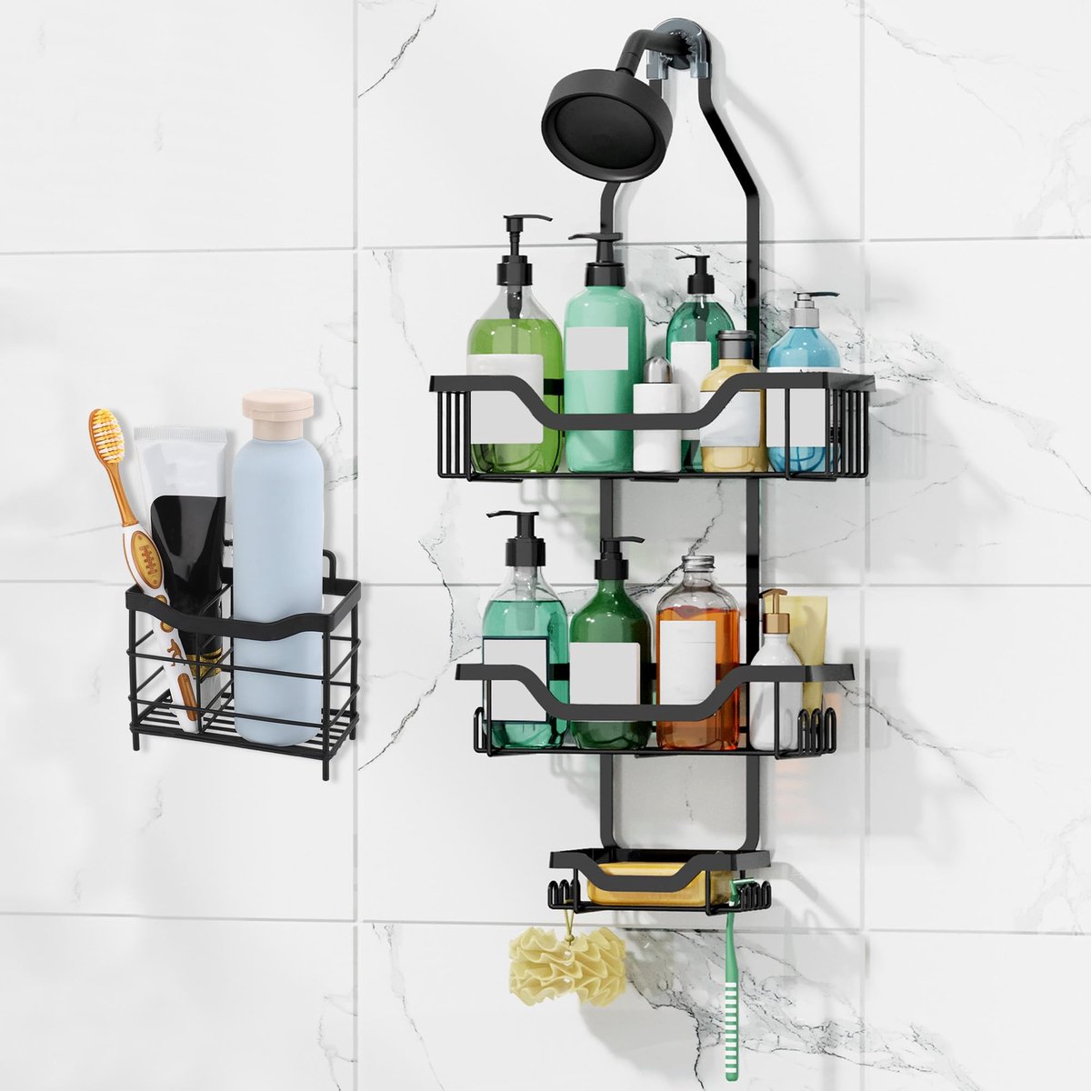 Unyqoos® Hangende doucheorganizer met ruime opbergruimte en roestvrij ontwerp