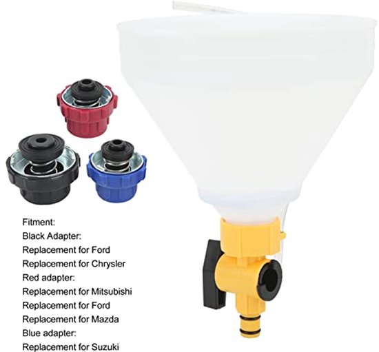 No Spill Coolant Filling Funnel Kit, Radiator Funnel Vent with 3 ...