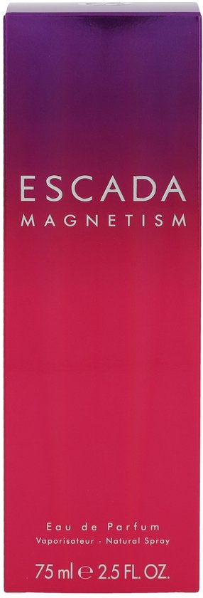 Doos Escada Magnetism Eau de Parfum met roze-paarse gradiënt.