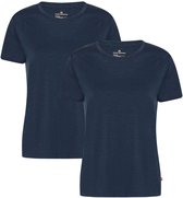 T-shirt DANISH ENDURANCE 100 % laine mérinos - Sous-vêtement léger et anti-odeurs - Femme - Lot de 2 - Marine foncé - Taille S