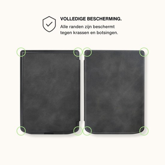 Lunso PocketBook Verse / Verse Pro / Verse Color Slim hard case hoes (6 inch) - sleepcover - Zwart van Merkloos — afbeelding 3