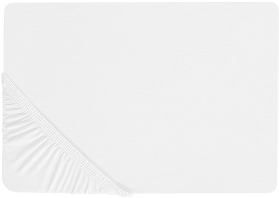 Beliani JANBU - Drap Housse - Wit - Katoen