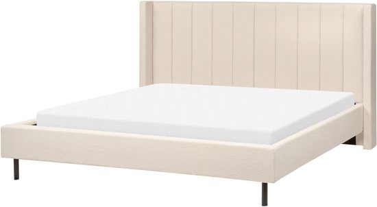 VILETTE - Lit double - Beige - 180 x 200 cm - Bouclé