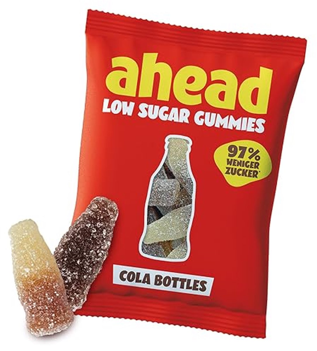 ahead Suikerarme Winegums Snoep – Doos 12/18x50g (600g/900g) – Low Sugar, Glutenvrij, Low Calorie, Zonder Palmolie – 0,7 g Suiker & Max 73 kcal