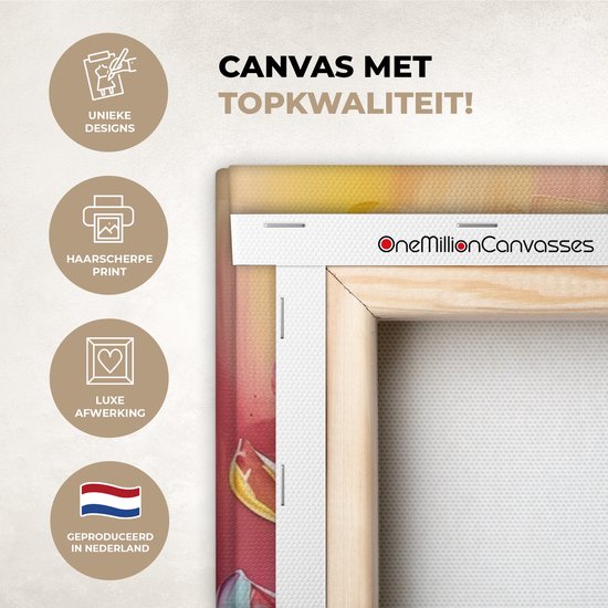 Peinture sur toile 120x80 cm - Décoration murale Arbre - Arbre de vie - Coloré - Abstrait - Décoration murale murale salon - Décoration chambre - Accessoires de chambre - Peintures