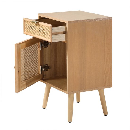CALICOSY - Nachtkastje JILL - Licht hout - 65.5x45x | Leen Bakker