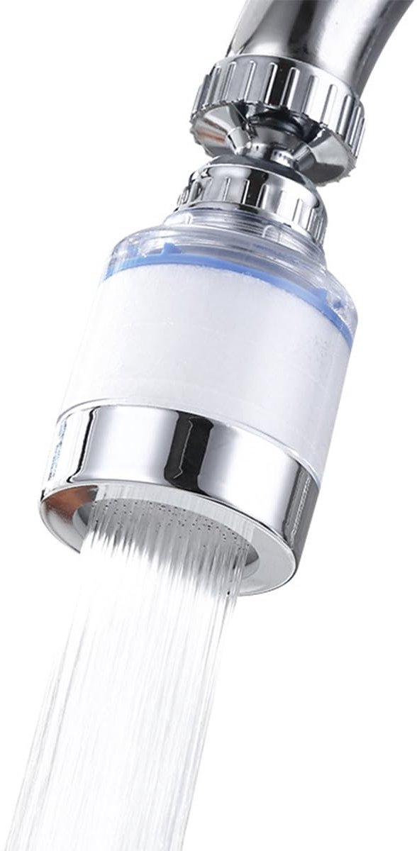 2Pcs Water Filter Faucet Universal 360° Rotatable Faucet Filter with Replaceable Filter Element for Kitchen Home Bathroom