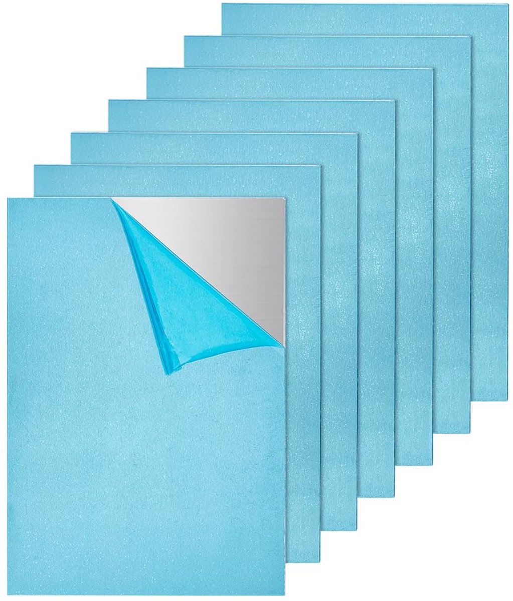 Rechthoekige 18 x 13 cm Aluminium Platen - 7 Stuks, 1 mm Dik voor Decoratie en Constructie