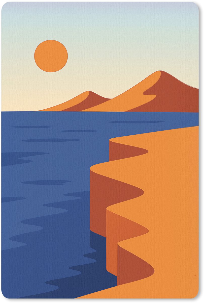Muismat 18x27 cm - Mousepad Landschap - Bergen - Zon - Zee - Muismatten