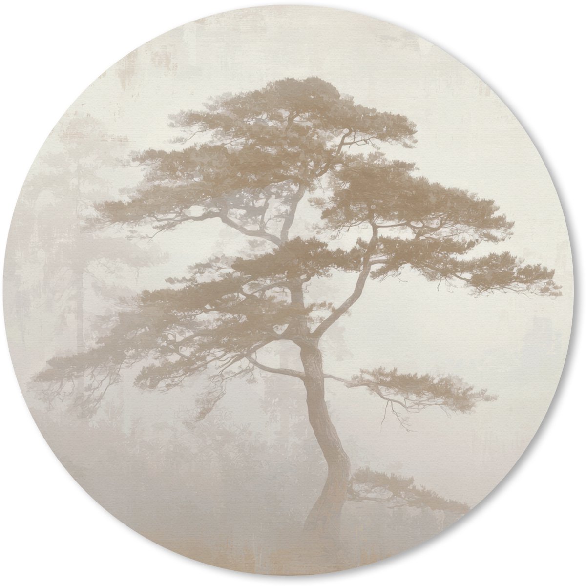 Muismat rond 30x30 cm - Mousepad Boom - Oosterse stijl - Landschap - Ronde muismatten