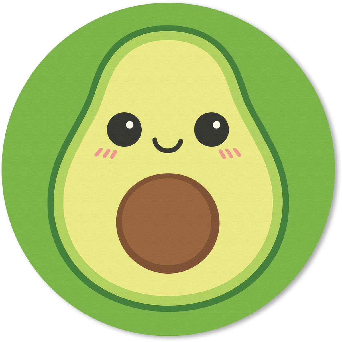 Muismat rond 50x50 cm - Mousepad Avocado - Groen - Speels - Ronde muismatten