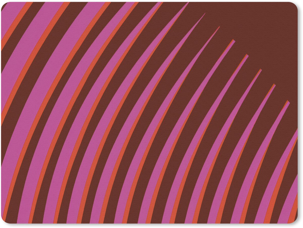 Muismat 23x19 cm - Mousepad Lijnen - Rood - Beweging - Muismatten