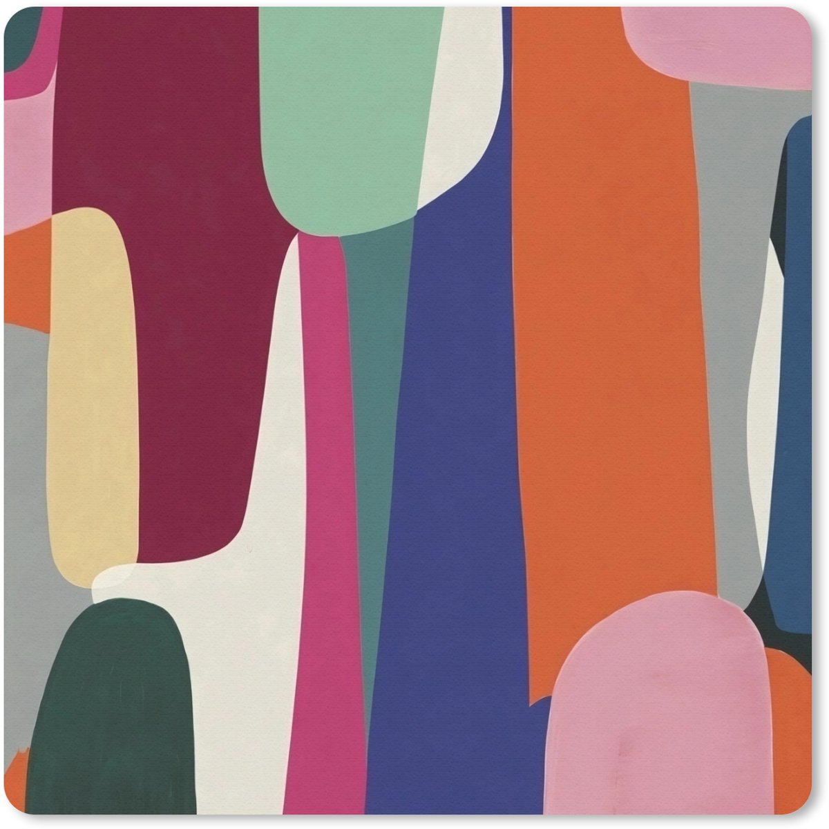 Muismat 20x20 cm - Mousepad Vormen - Ritmisch - Kleuren - Abstract - Muismatten