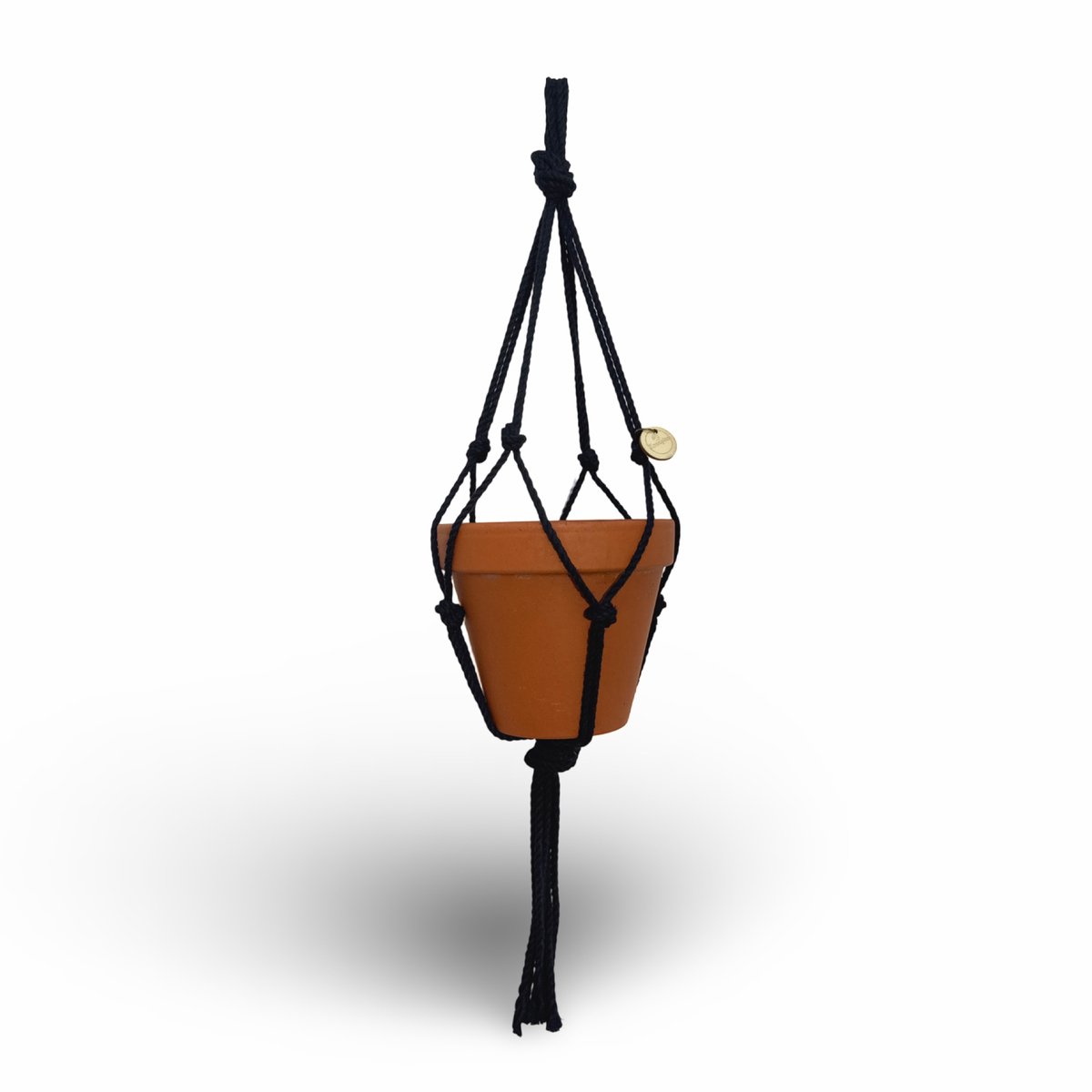 Minimalist Plant Hanger - Choose color and length - Black - 30 cm long - Cotton cord - Suitable for Pot with a diameter of approximately 8 cm - Handmade in our Macramé Atelier - Price per Piece - Note: Excluding Pot - Including Shipping Costs
