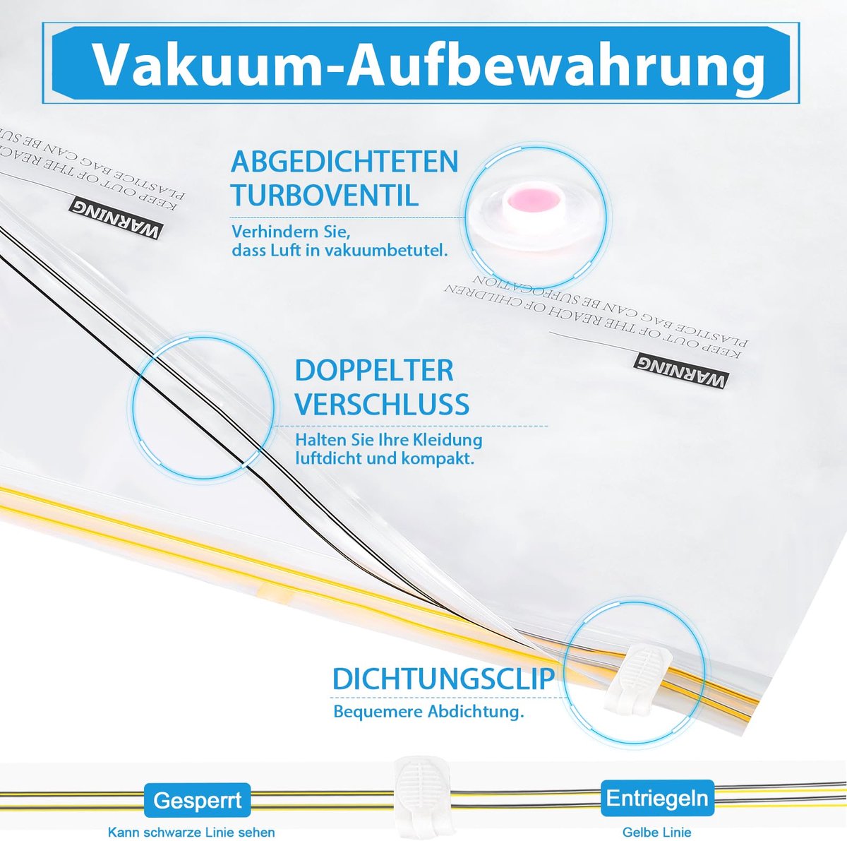 2 stuks Vacuümzakken met kleding hanger - Vacuum Kleding Opbergzakken