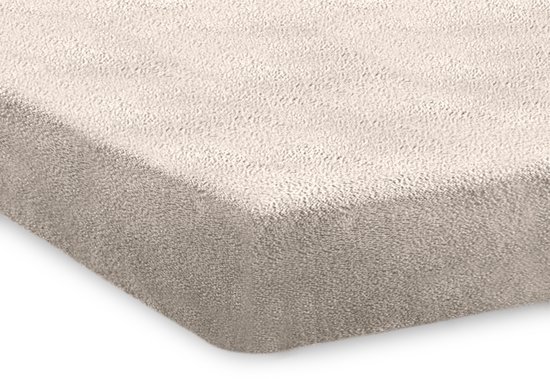 Hoeslaken Eleganzzz 200 g/ m2 en Teddy Pluche de haute qualité, hauteur d'angle 35 cm - Off White - 140 x 200 cm - Draps housses - Double