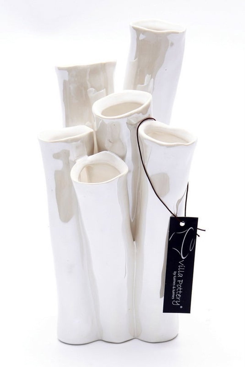 Villa Pottery Vaas - Villa Pottery - Decoratie - Woondecoratie - porselein - waterdicht - New Juul 1_3 Pearl Wit