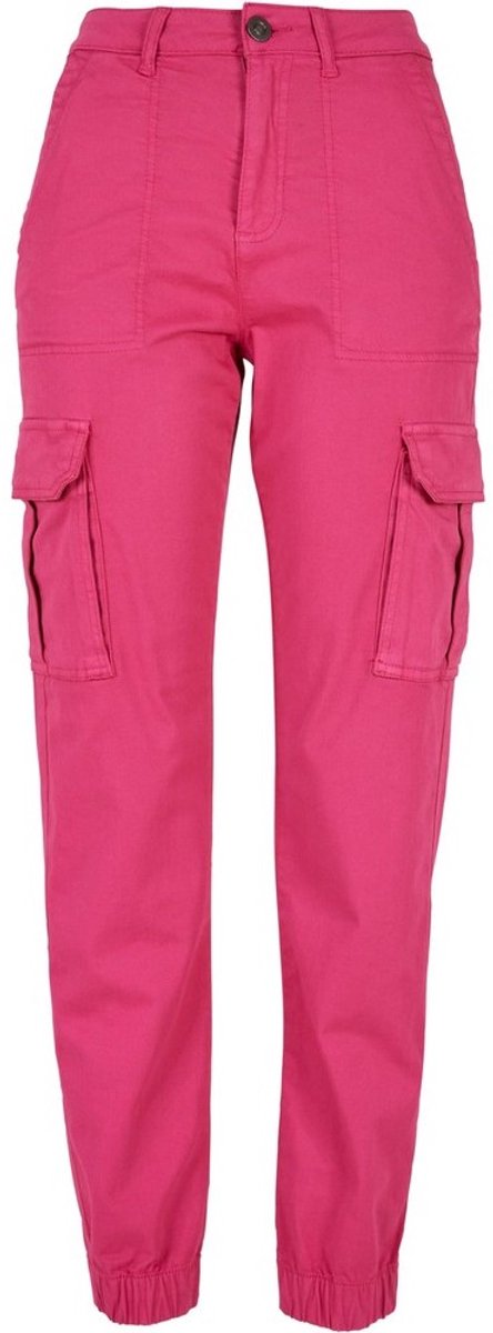 Urban Classics Cotton Twill Utility Cargobroek Taille 28 inch Roze