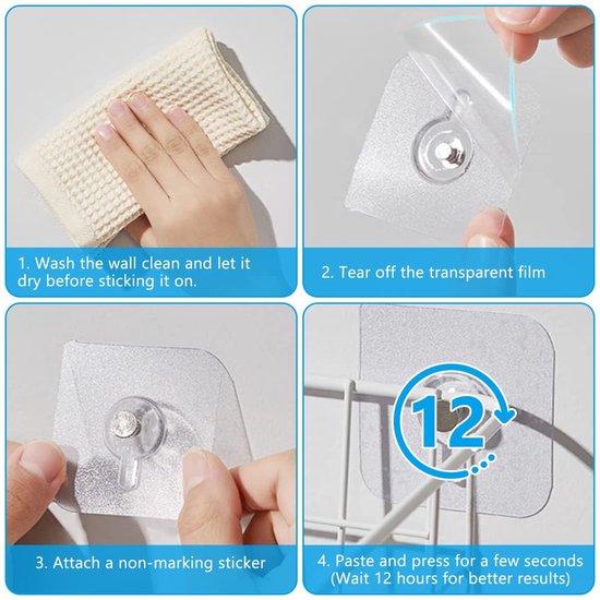 20 Packs D'Adhésifs Extra-Forts Pour Cadres Photos – Sans Perçage, Invisibles, Idéaux Pour Cuisine & Salle De Bain
