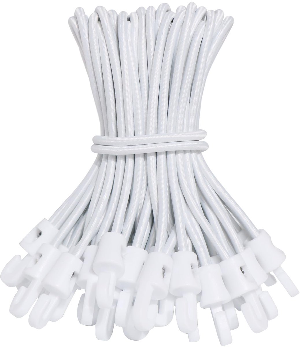 Spanrubbers met Haken - Voor Zeilbevestiging Tent en Camping - 12 Stuks 15 cm