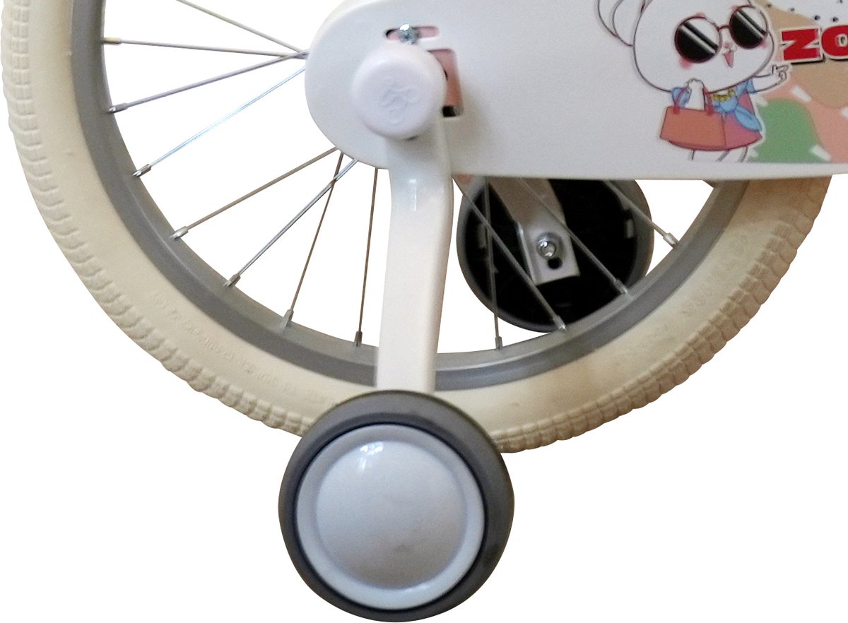Z2403-kinderfiets-16inch- Pinkzonix Meisjesfiets 16 Inch Roze Kinderfiets Met Zijwieltjes Voor Meisjes Van 4 Tm 6 Jaar Geschikt Voor Kledingmaat 103-118