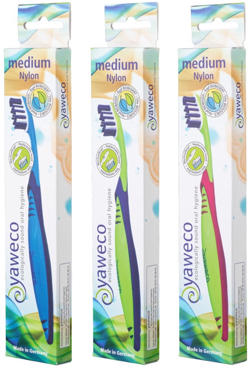 Yaweco Tandenborstel Nylon, Met Vervangende Kop, Medium (1 stuks)