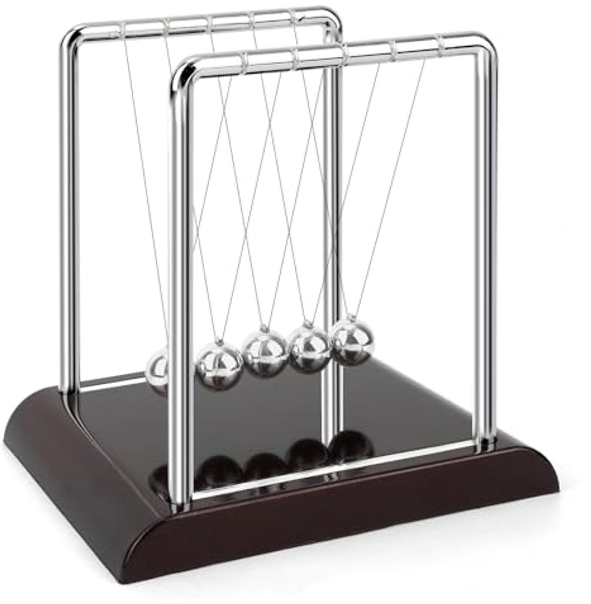 Newtons Cradle Pendulum,5 Beads Large Door Shape Newtons Cradle Funny Science Physics Gadget Newtons Cradle Balance Balls Physics Learning Desk Toys Accessories Home Office Decor