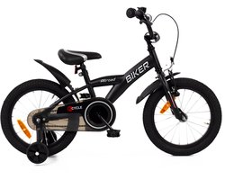 2Cycle Biker kinderfiets 16 inch (4 tot 6 jaar) voor jongens zwart