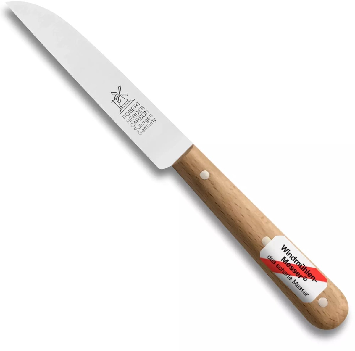 Robert Herder Molenmes – Aardappelmesje – Klassiker – Carbonstaal – Recht – Lemmet 85 mm – Heft Beukenhout