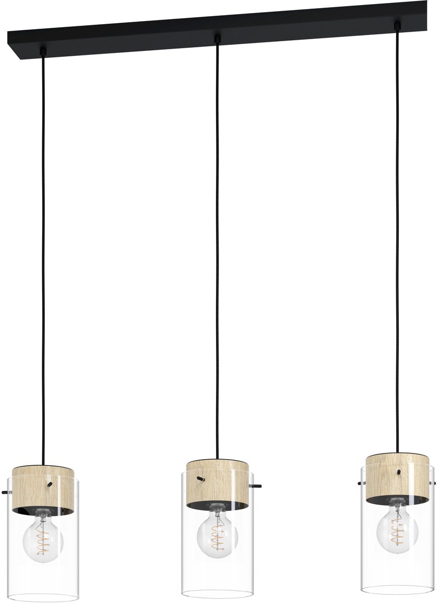 EGLO Madreselva Hanglamp - E27 - 119 cm - Zwart/Bruin