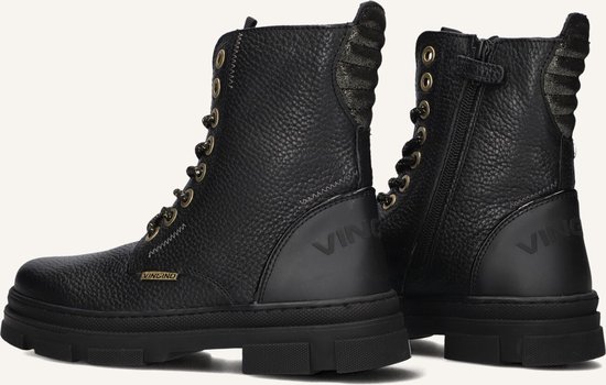 Vingino Jennifer Bottes à lacets - Bottes femmes avec Lacets - Filles - Zwart - Taille 35