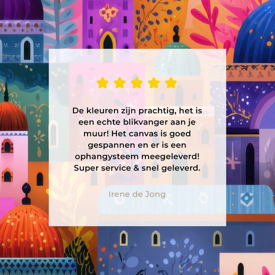 Tableau sur toile 80x120 cm - Décoration murale exclusive - Paradis coloré - Vivant - Islamique - Décoration murale pour salon - Décoration de chambre - Accessoires de chambre - Peintures sur toile