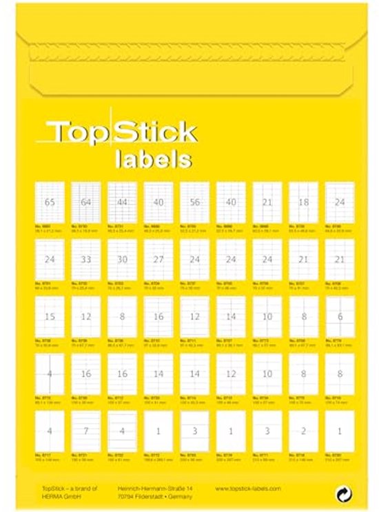 Universele Zelfklevende Labels A4 - 99.1 x 93.1 mm - 100 Vel - Mat Wit ...
