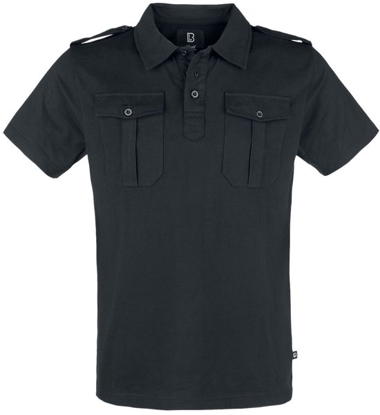 Brandit Shirt -XL- Jersey Poloshirt Jon halfsleeve Zwart