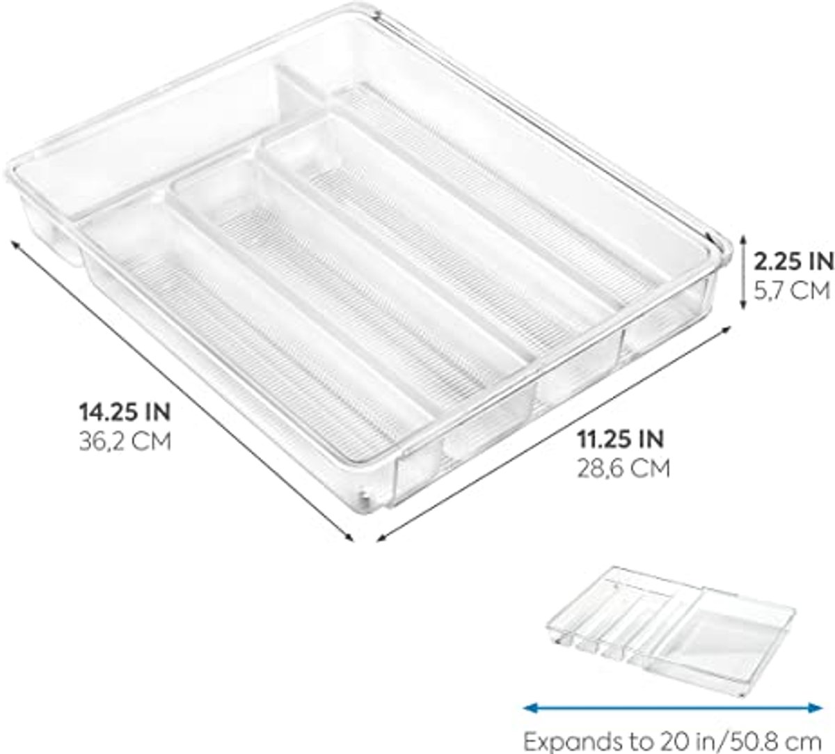 Uitbreidbare Bestek Organizer - Ideaal voor Keuken, 28,5 x 36 x 5,5 cm