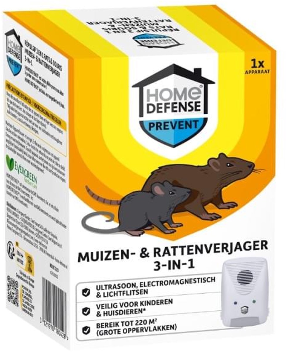 KB Home Defense muizen- en rattenverjager 220 m² - Effectieve Rattenverjager - Met gratis cheatsheet