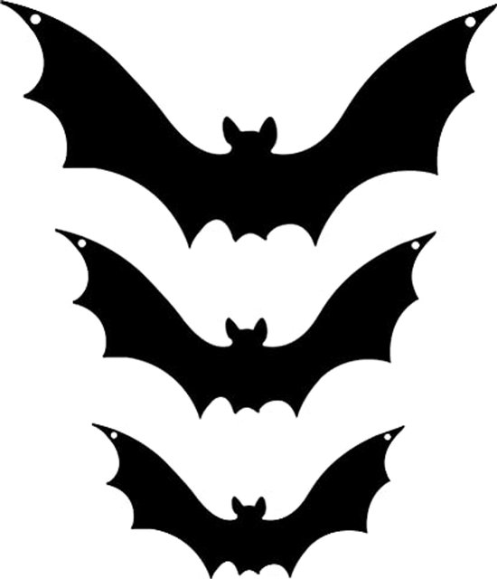 Décoration murale en métal en forme de chauve-souris pour Halloween – 3 silhouettes décoratives pour l'intérieur et l'extérieur