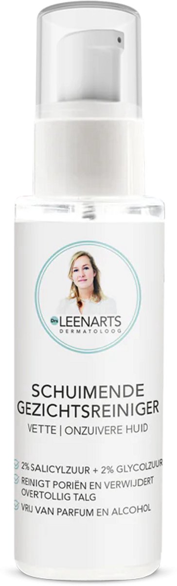Drs Leenarts Schuimende Gezichtsreiniger – 2 % Salicylzuur & 2 % Glycolzuur – Zonder parfum & alcohol – 100 ml