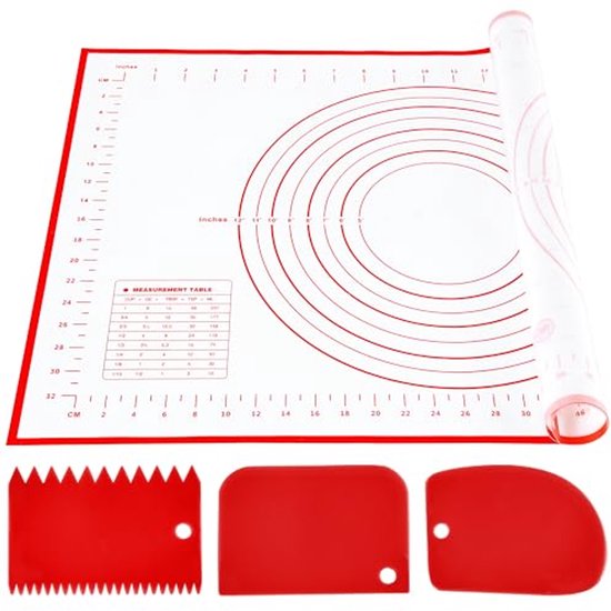 Silicone Bakmat, Siliconen Bakmat Voor De Oven Inclusief Deegschraper Hittebestendig Tot 250 C 30 X 40 Cm 100 Antiaanbaklaag Herbruikbare Bakmat Voor Bakplaten En Bakpapier