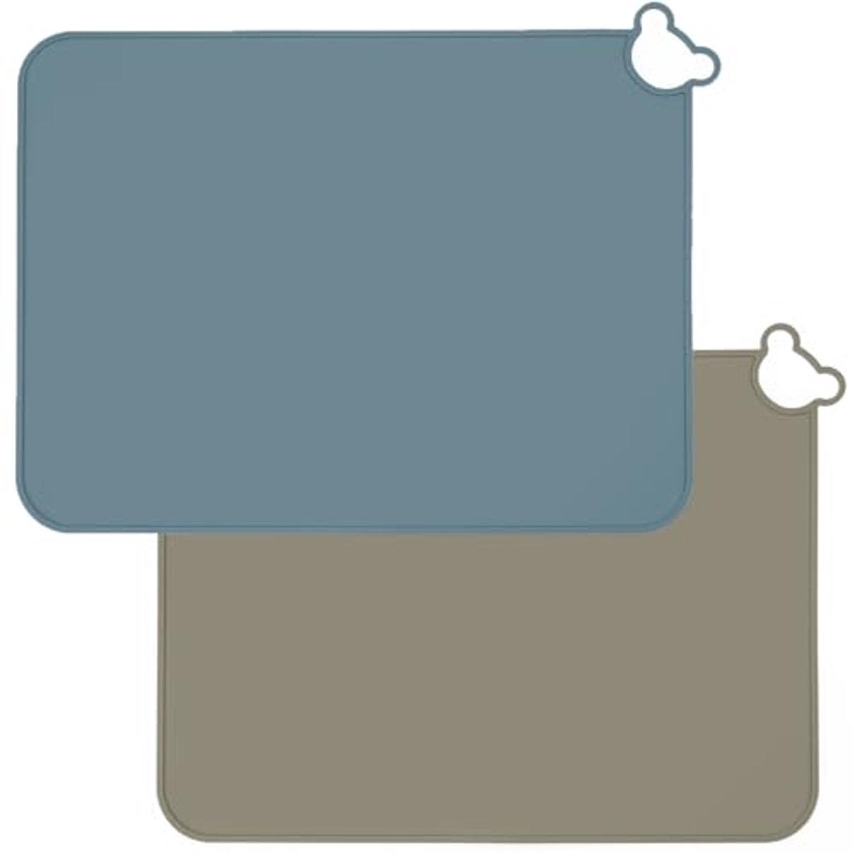 Set van 2 siliconen placemats voor babykinderen - voedselveilig en antislip
