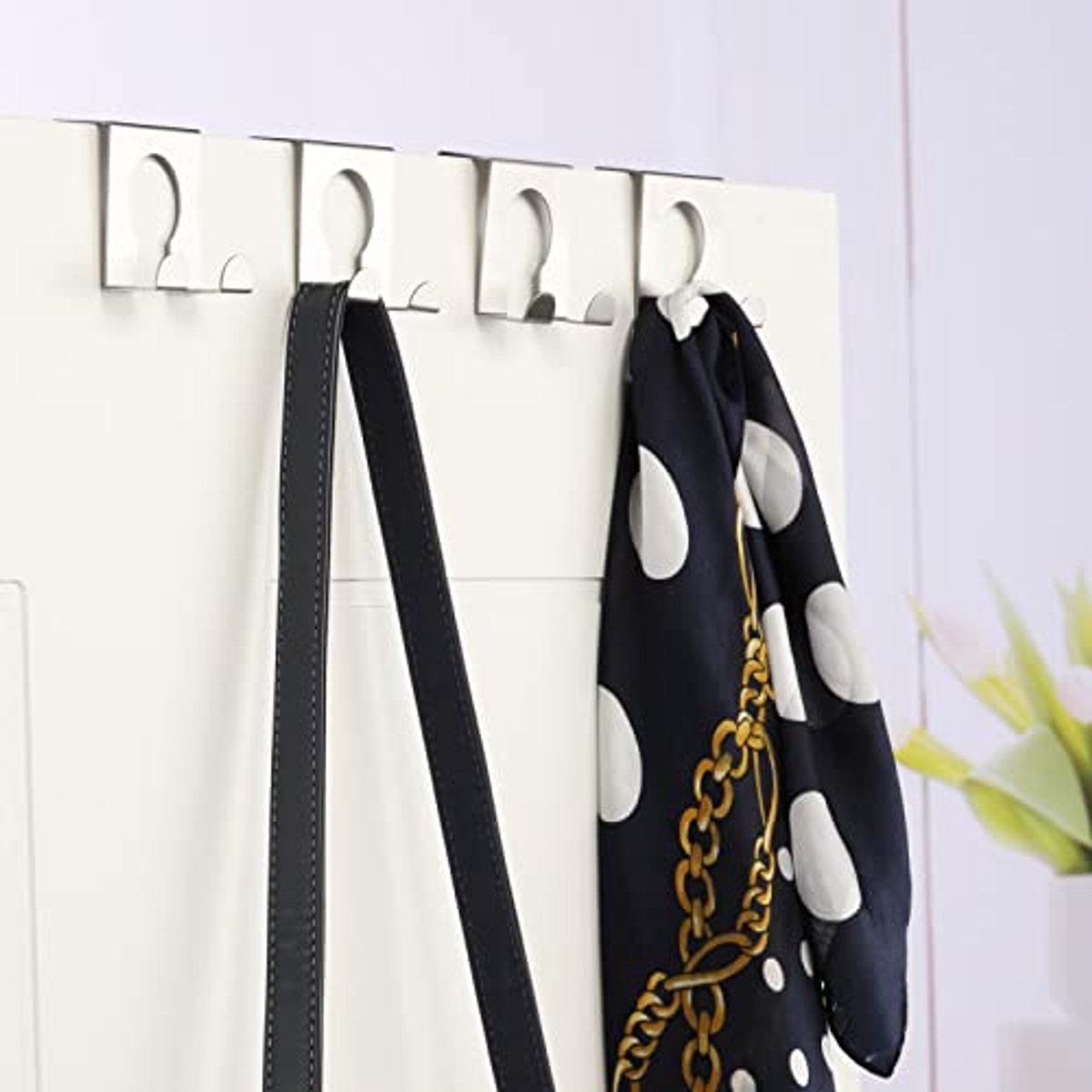 Kledinghaak Deurhaak - 4 Haken voor Garderobe 5x5 cm - Roestvrij Staal